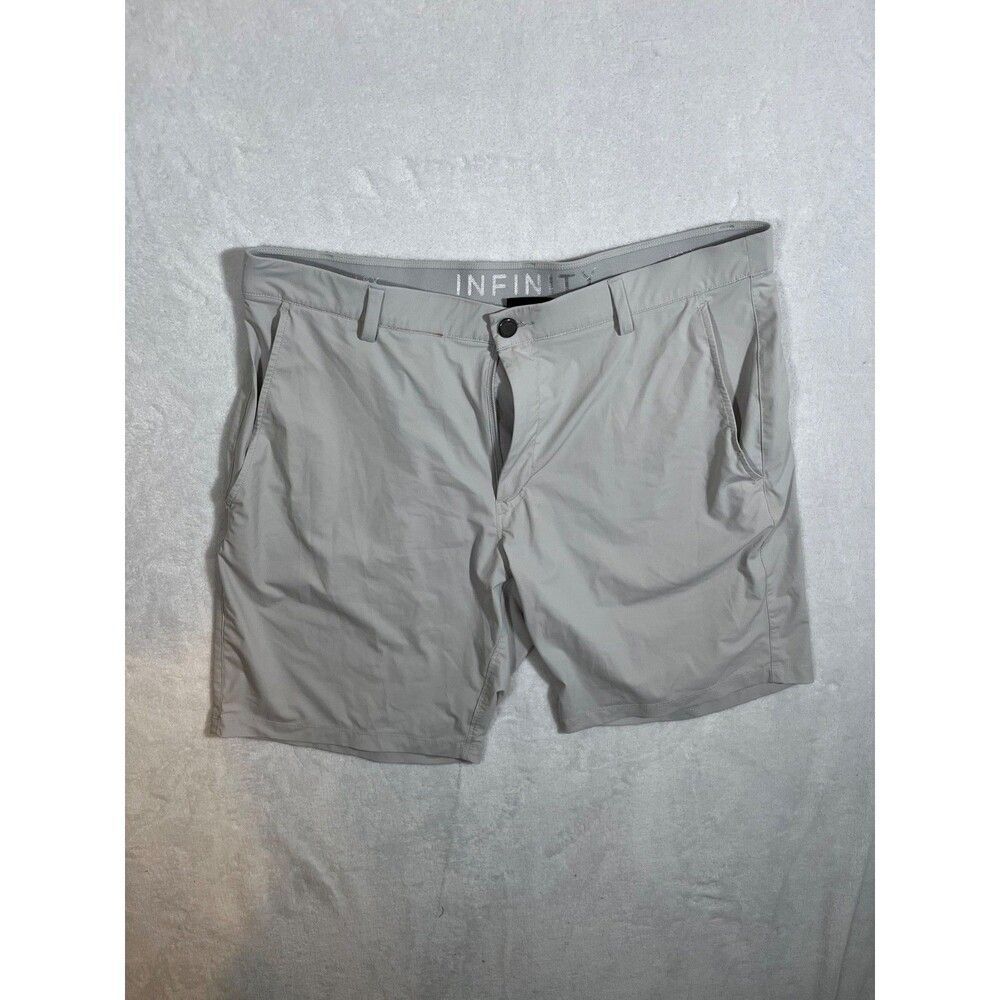 INFINITY Linear Flex Shorts Men's Size 38 Gray Preppy Stretch Golf Nylon Sports